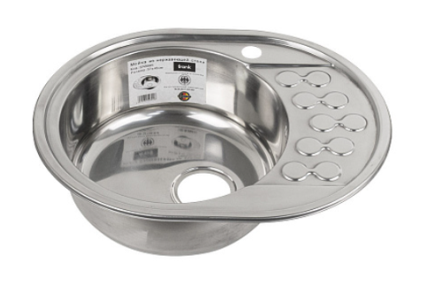 Мойка врезная  57*45 Frank левая с узором, толщина 0,8мм глубина 180 мм